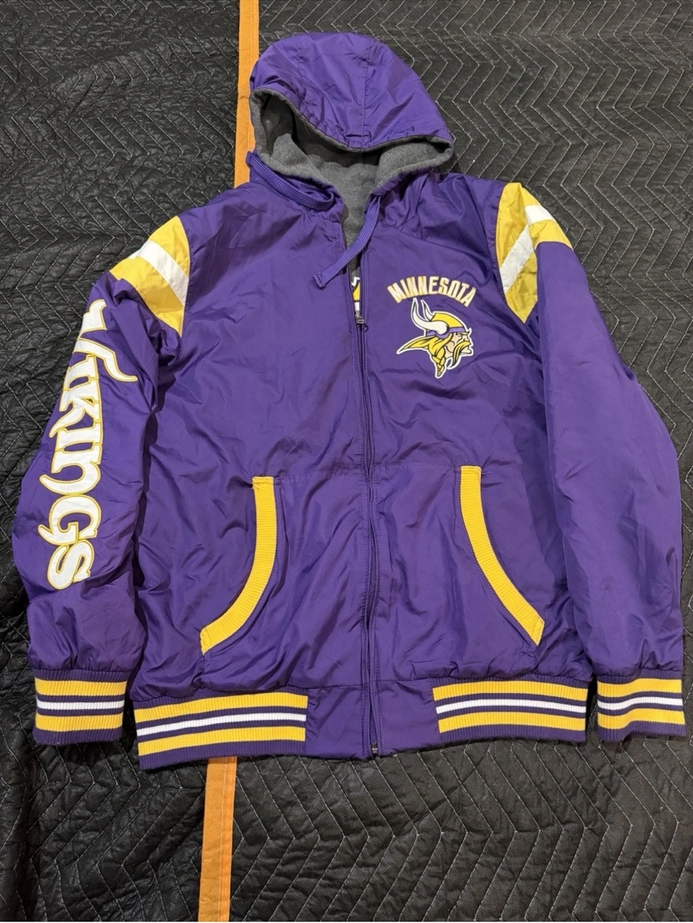Minnesota Vikings Men’s Reversible Purple Hooded Team Jacket